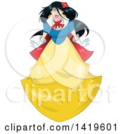 Clipart Of A Princess Snow White In A Blue Red And Yellow Dress Royalty Free Vector Illustration by Liron Peer