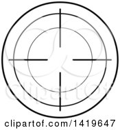 Clipart Of A Black And White Round Rifle Or Sniper Scope Royalty Free Vector Illustration by Liron Peer