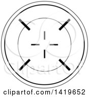 Clipart Of A Black And White Round Rifle Or Sniper Scope Royalty Free Vector Illustration
