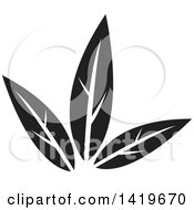 Clipart Of Black And White Plant Leaves Royalty Free Vector Illustration by cidepix