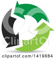 Poster, Art Print Of Black And Green Recycle Arrows