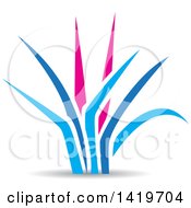 Clipart Of Pink And Blue Grass With A Shadow Royalty Free Vector Illustration by cidepix