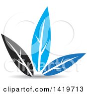 Poster, Art Print Of Black And Blue Leaves