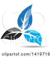 Poster, Art Print Of Black And Blue Leaves