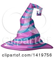 Purple And Blue Striped Witch Hat