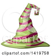 Poster, Art Print Of Pink And Green Striped Witch Hat