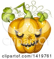 Poster, Art Print Of Carved Evil Halloween Jackolantern Pumpkin