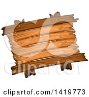 Clipart Of A Wooden Sign Royalty Free Vector Illustration