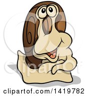Clipart Of A Cartoon Brown Snail Royalty Free Vector Illustration by dero
