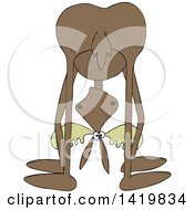 Clipart Of A Cartoon Moose Bending Upside Down And Looking Between His Legs Royalty Free Vector Illustration