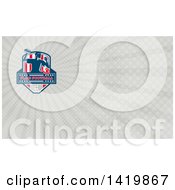 Clipart Of A Flag Football Player Throwing And Gray Rays Background Or Business Card Design Royalty Free Illustration