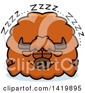 Poster, Art Print Of Cartoon Chubby Yak Sleeping
