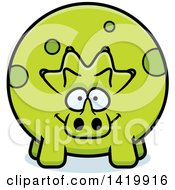 Clipart Of A Cartoon Chubby Triceratops Dinosaur Royalty Free Vector Illustration