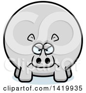 Clipart Of A Cartoon Mad Chubby Rhino Royalty Free Vector Illustration by Cory Thoman