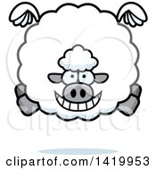 Clipart Of A Cartoon Chubby Sheep Flying Royalty Free Vector Illustration
