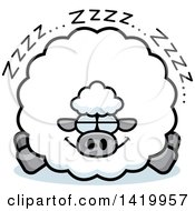 Poster, Art Print Of Cartoon Chubby Sheep Sleeping