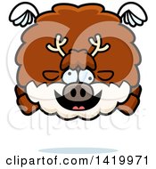 Poster, Art Print Of Cartoon Chubby Crazy Reindeer Flying