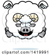 Poster, Art Print Of Cartoon Chubby Crazy Ram Sheep Flying