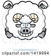 Clipart Of A Cartoon Chubby Ram Sheep Flying Royalty Free Vector Illustration by Cory Thoman