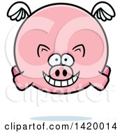 Poster, Art Print Of Cartoon Chubby Pig Flying