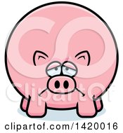 Poster, Art Print Of Cartoon Depressed Chubby Pig