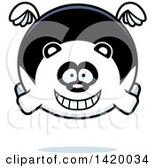 Clipart Of A Cartoon Chubby Panda Flying Royalty Free Vector Illustration