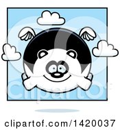 Poster, Art Print Of Cartoon Chubby Panda Flying