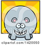 Clipart Of A Cartoon Chubby Mouse Over Rays Royalty Free Vector Illustration