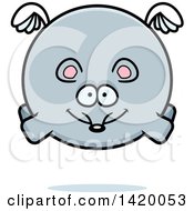 Clipart Of A Cartoon Chubby Mouse Flying Royalty Free Vector Illustration