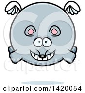 Clipart Of A Cartoon Chubby Mouse Flying Royalty Free Vector Illustration