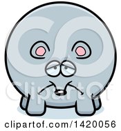 Clipart Of A Cartoon Depressed Chubby Mouse Royalty Free Vector Illustration
