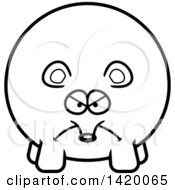 Poster, Art Print Of Cartoon Black And White Lineart Mad Chubby Mouse