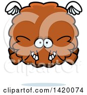 Clipart Of A Cartoon Chubby Woolly Mammoth Flying Royalty Free Vector Illustration