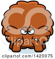 Clipart Of A Cartoon Mad Chubby Woolly Mammoth Royalty Free Vector Illustration