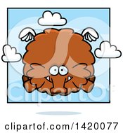 Cartoon Chubby Woolly Mammoth Flying