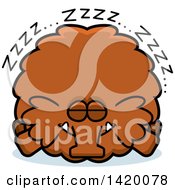 Cartoon Chubby Woolly Mammoth Sleeping