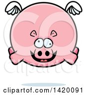 Poster, Art Print Of Cartoon Chubby Crazy Hippo Flying
