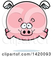 Clipart Of A Cartoon Chubby Hippo Flying Royalty Free Vector Illustration