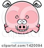 Clipart Of A Cartoon Chubby Hippo Flying Royalty Free Vector Illustration by Cory Thoman