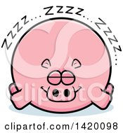 Poster, Art Print Of Cartoon Chubby Hippo Sleeping