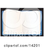 Open Notebook With Blank Pages Clipart Illustration