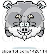 Clipart Of A Cartoon Chubby Goat Flying Royalty Free Vector Illustration