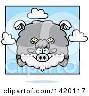 Poster, Art Print Of Cartoon Chubby Goat Flying