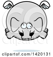 Poster, Art Print Of Cartoon Chubby Crazy Elephant Flying