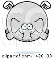 Clipart Of A Cartoon Chubby Elephant Flying Royalty Free Vector Illustration