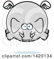 Poster, Art Print Of Cartoon Chubby Elephant Flying