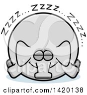 Clipart Of A Cartoon Chubby Elephant Sleeping Royalty Free Vector Illustration