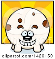 Clipart Of A Cartoon Chubby Dog Over Rays Royalty Free Vector Illustration