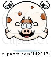 Poster, Art Print Of Cartoon Chubby Crazy Cow Flying
