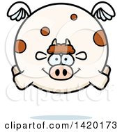 Poster, Art Print Of Cartoon Chubby Cow Flying